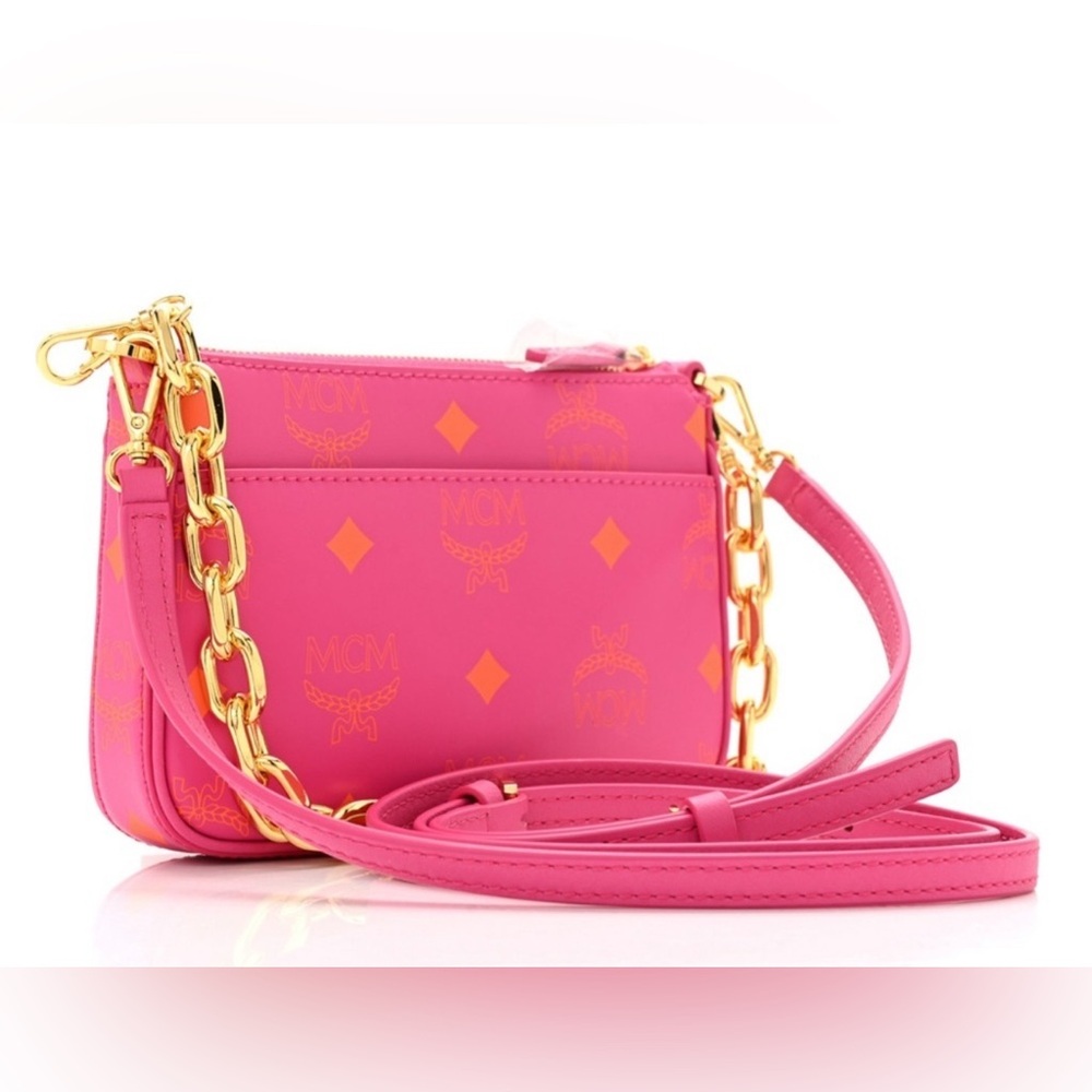 MCM Mini Color Splash Logo Pouch-On-Chain